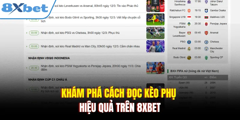 Khám phá cách đọc kèo phụ hiệu quả trên 8xbet