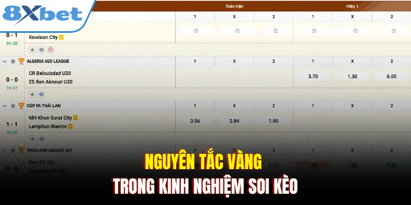 Nguyên tắc vàng trong kinh nghiệm soi kèo