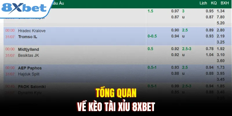 Tổng quan về kèo tài xỉu 8xbet
